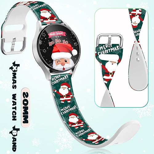 Miniatura 10 de Correa de reloj de Navidad de 0.78 pulgadas compatible con Samsung Galaxy 655 Pro44 Classic3 (1.614 pulgadas)Active 1 y 2, tamaños de 1.575