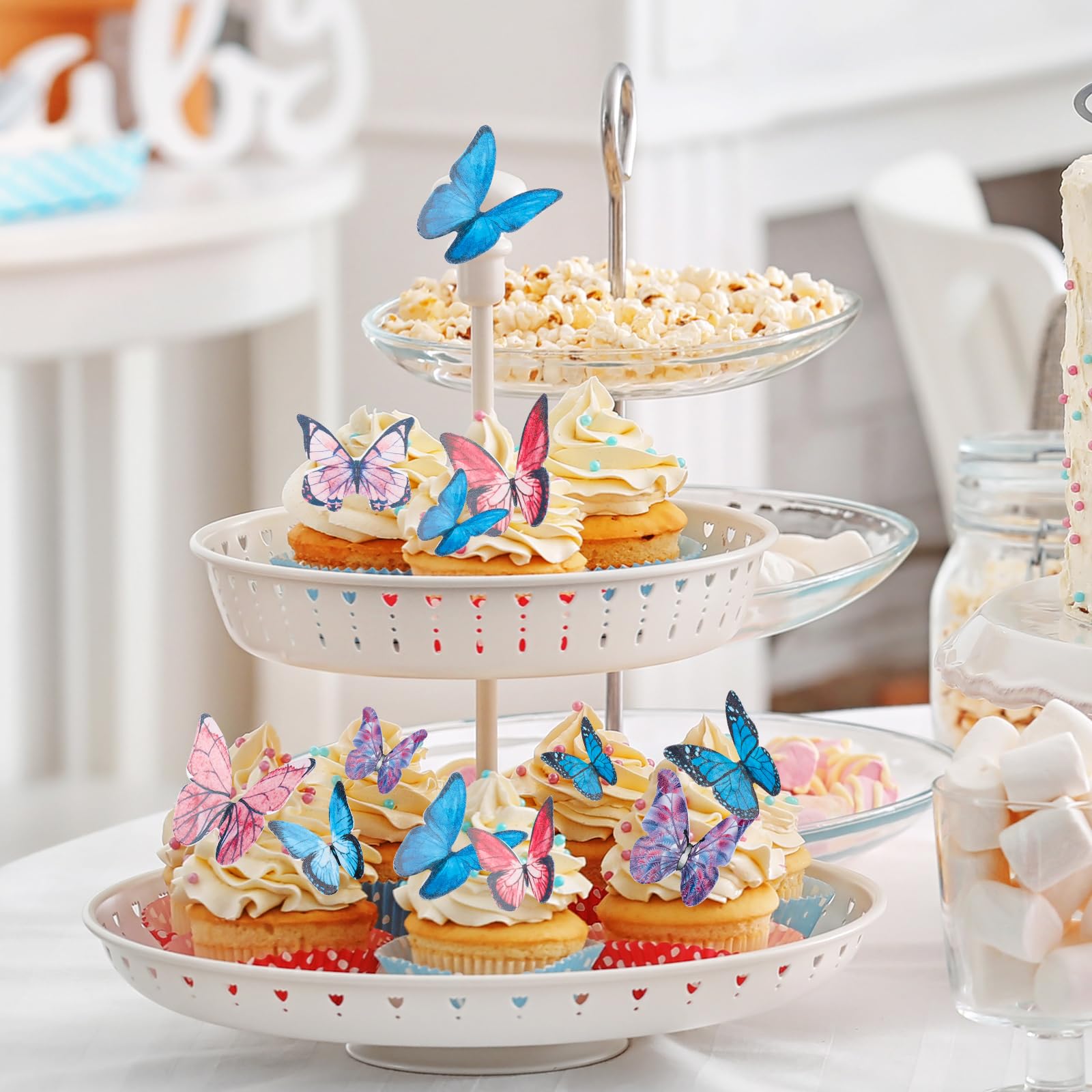 48 Pezzi Farfalla Cupcake Topper Decorazioni, VEGCOO Topper Torta Di - Foto 10