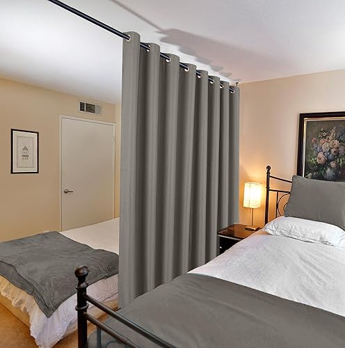 Miniatura 2 de H.VERSAILTEX Cortina de lino para oscurecer la habitación para dormitoriosala de estar, cortinas opacas extra anchas de 100 x 84 pulgadas para