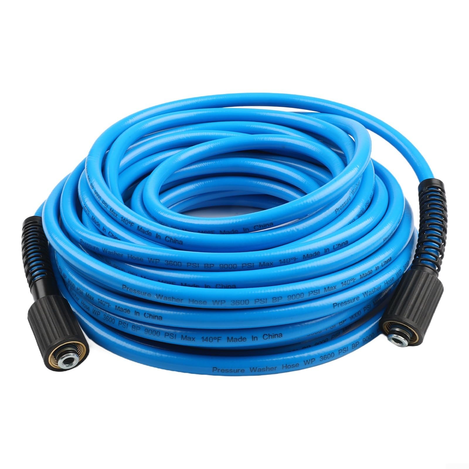 Prolunga per tubo idropulitrice ad alta pressione con raccordi femmina M22, tubo flessibile dell'acqua 3600 PSI per pulizia elettrica, per costruzione in PVC fino a 140F, blu (20 metri)