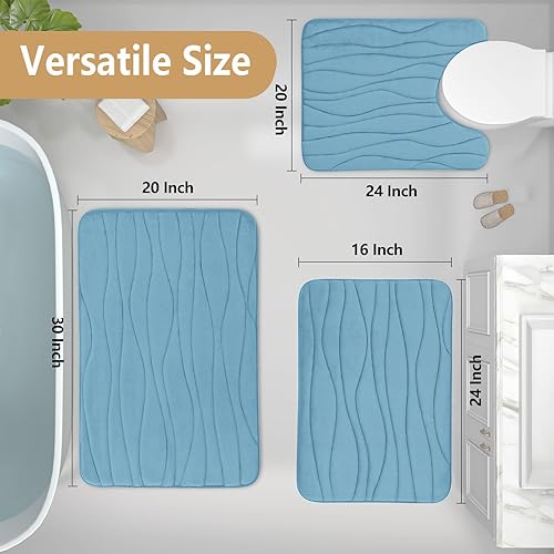Miniatura 10 de Buganda - Alfombra de baño de espuma viscoelástica 24x16, tapetes de baño extra suaves y absorbentes, antideslizantes y lavables a máquina para el