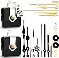 Vista 1 de Juego de 2 mecanismos de reloj de cuarzo, mecanismos de reloj de pared, repuesto alimentado por batería, piezas de movimiento de reloj, repuesto