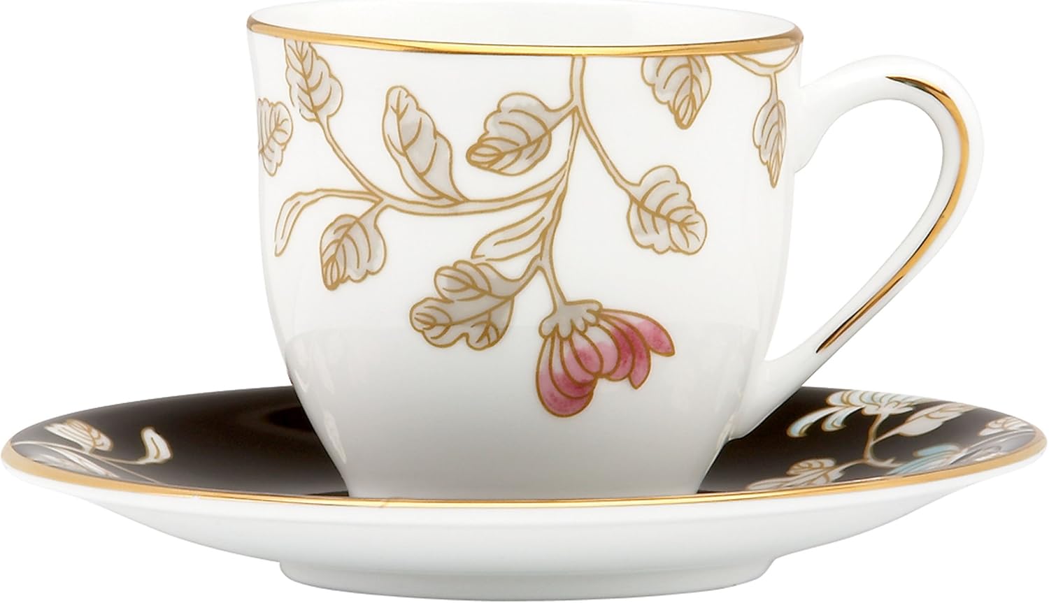 Lenox Marchesa Taza de café y platillo pintada, diseño de camelia