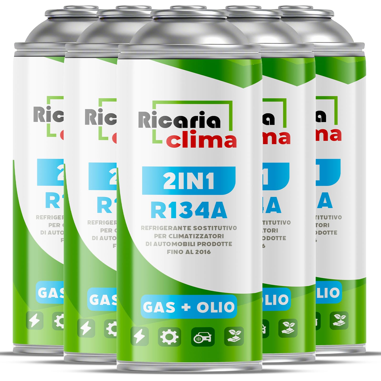 Gas per climatizzatori auto – Sostituto R134a – per veicoli dal 1994 al 2016 – Ecologico – Non tossico – Resistente alla corrosione – 5 pezzi – 235 g per bomboletta