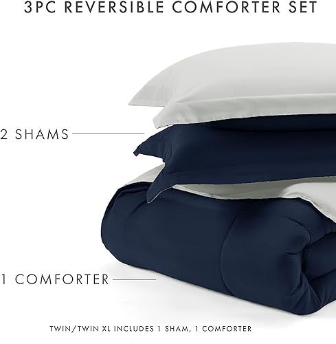 Miniatura 4 de Linen Market - Juego de edredón reversible prémium con relleno alternativo