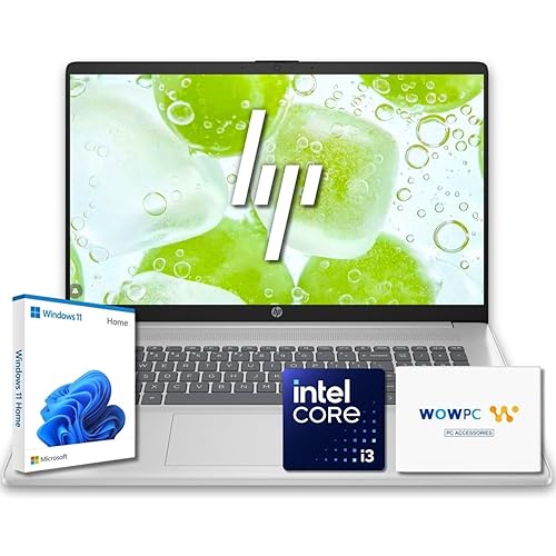 HP Pavilion 17 Laptop for Home Office Setup • Intel 8-Core i3 N305 • 8GB DDR4 RAM • 256GB PCIe SSD • Full-Size Keyboard with Numeric Keypad • Up to 10 Hrs Battery Life • Win 11 • No Earbuds