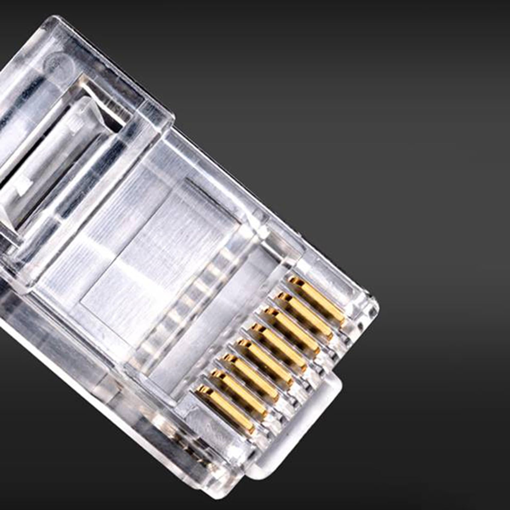 300 Sztuk Złącze RJ45 Cat6 Kabel UTP Gniazdo Ethernet 8P8C Sieć CAT 6 Wtyczki Modułowe z Zatyczkami 6,5 mm RJ45