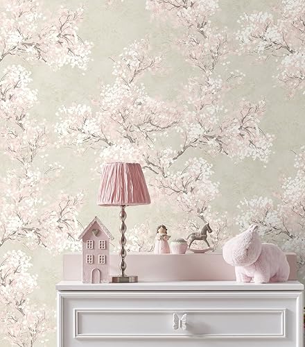 Miniatura 7 de NextWall Cherry Blossom Grove - Papel tapiz para despegar y pegar (pergamino y rosa)