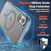 Vista 301 de SUPFINE - Funda magnética para iPhone 13 Pro Max (compatible con MagSafe), (protección contra caídas de grado militar de 10 pies), delgada, Negro