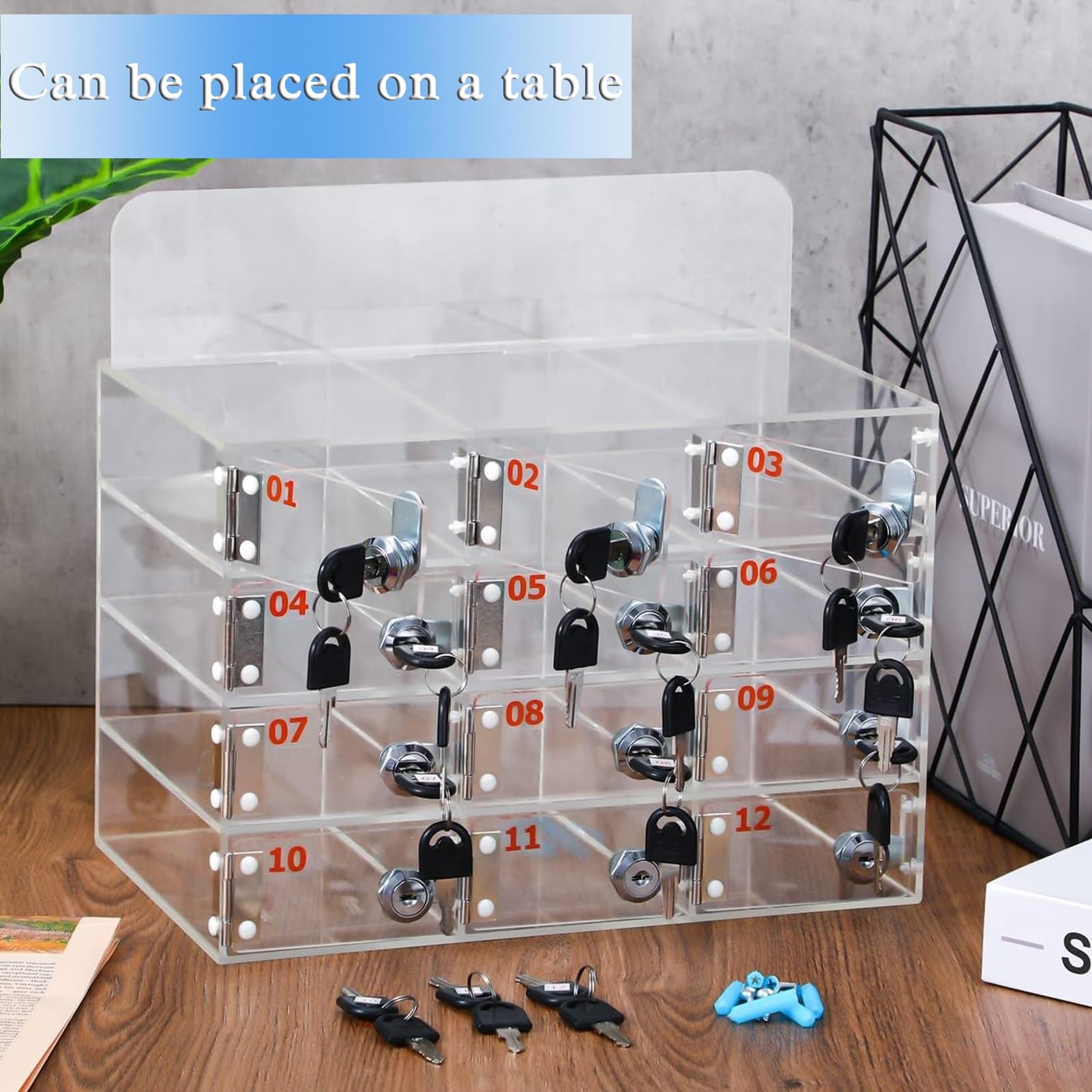 Klar Handy Safe Box Wandmontage Acryl Handy Box 12/15/20/25/30 Bits Mitarbeiter Schließfächer Mit Schloss(30bits)