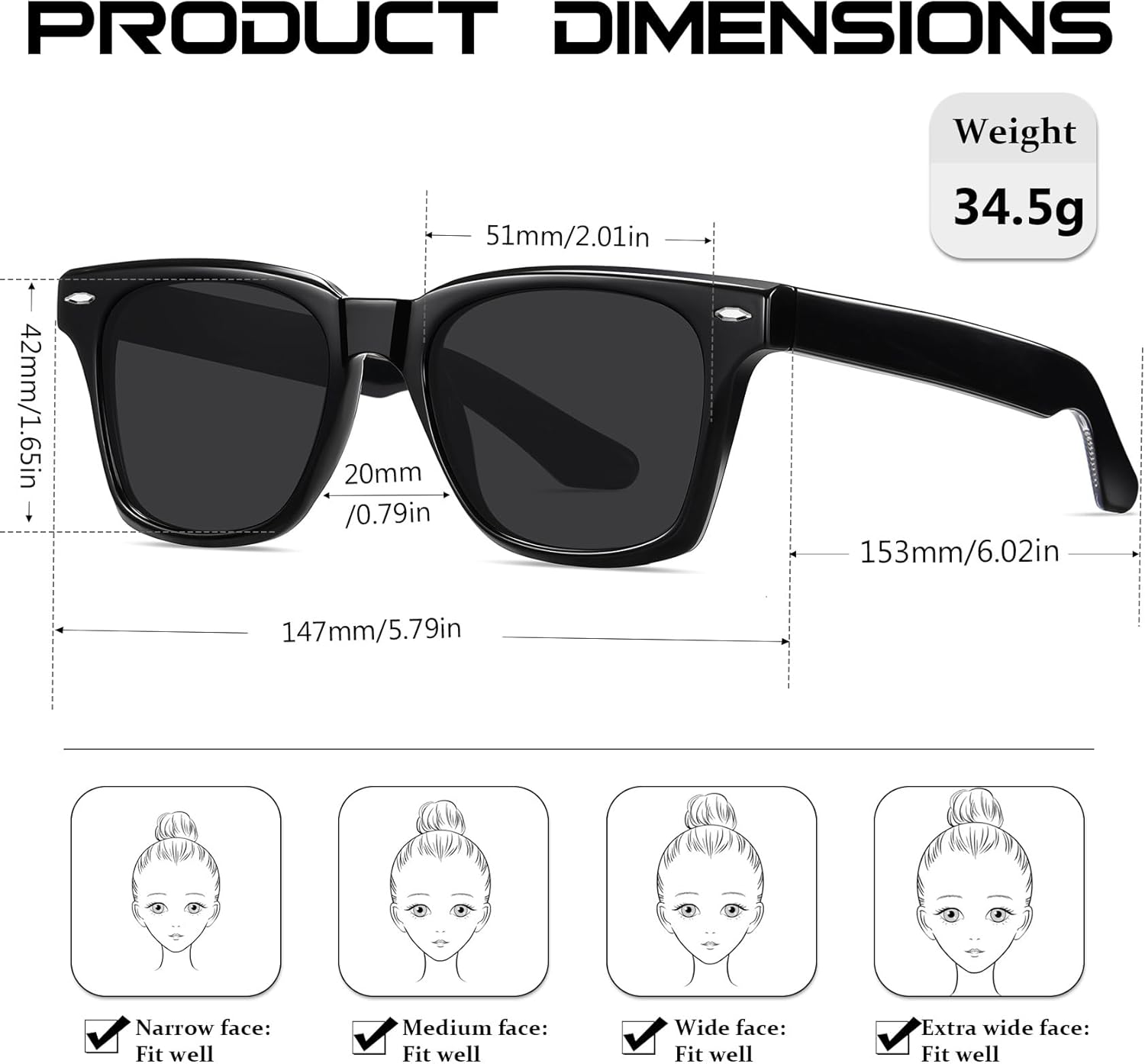 KANASTAL Square Polarized Sunglasses Men Women Fashion UV400 Acetate Trendy Sunglasses Fashion Retro Sun Glasses - Image 5