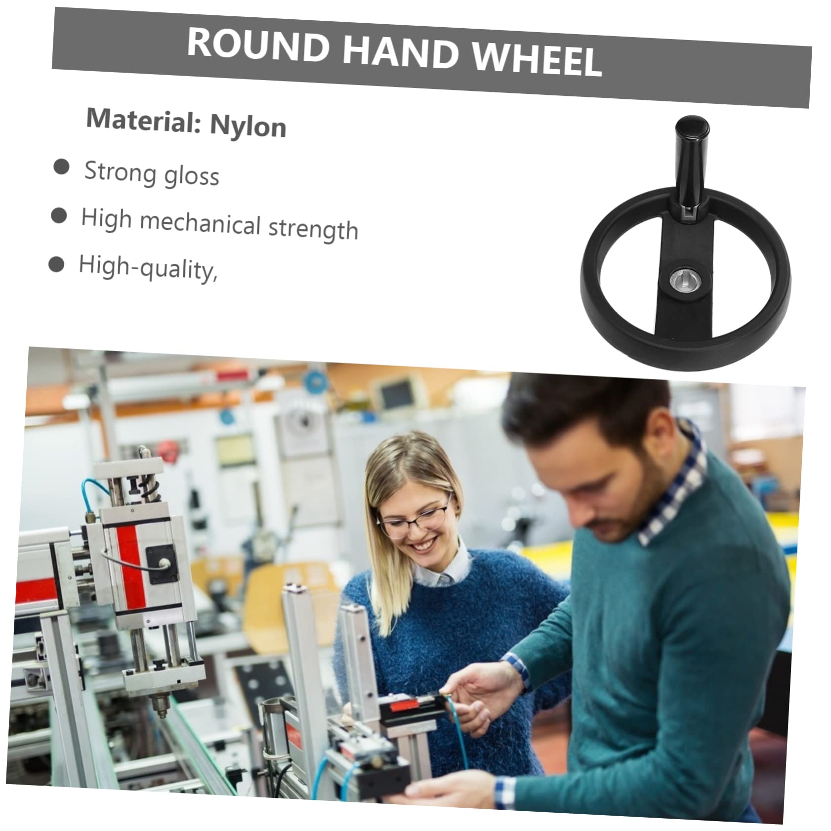 KICHOUSE 2-Spoke Round Hand Wheel Nylon Machine Hand Wheel for Woodworking Machinery