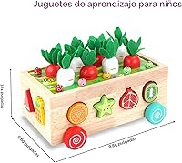 Vista 2 de Juguetes Montessori de madera educativos para bebés niños y niñas de 1, 2, 3 años, juguetes de clasificación de formas para el primer cumpleaños