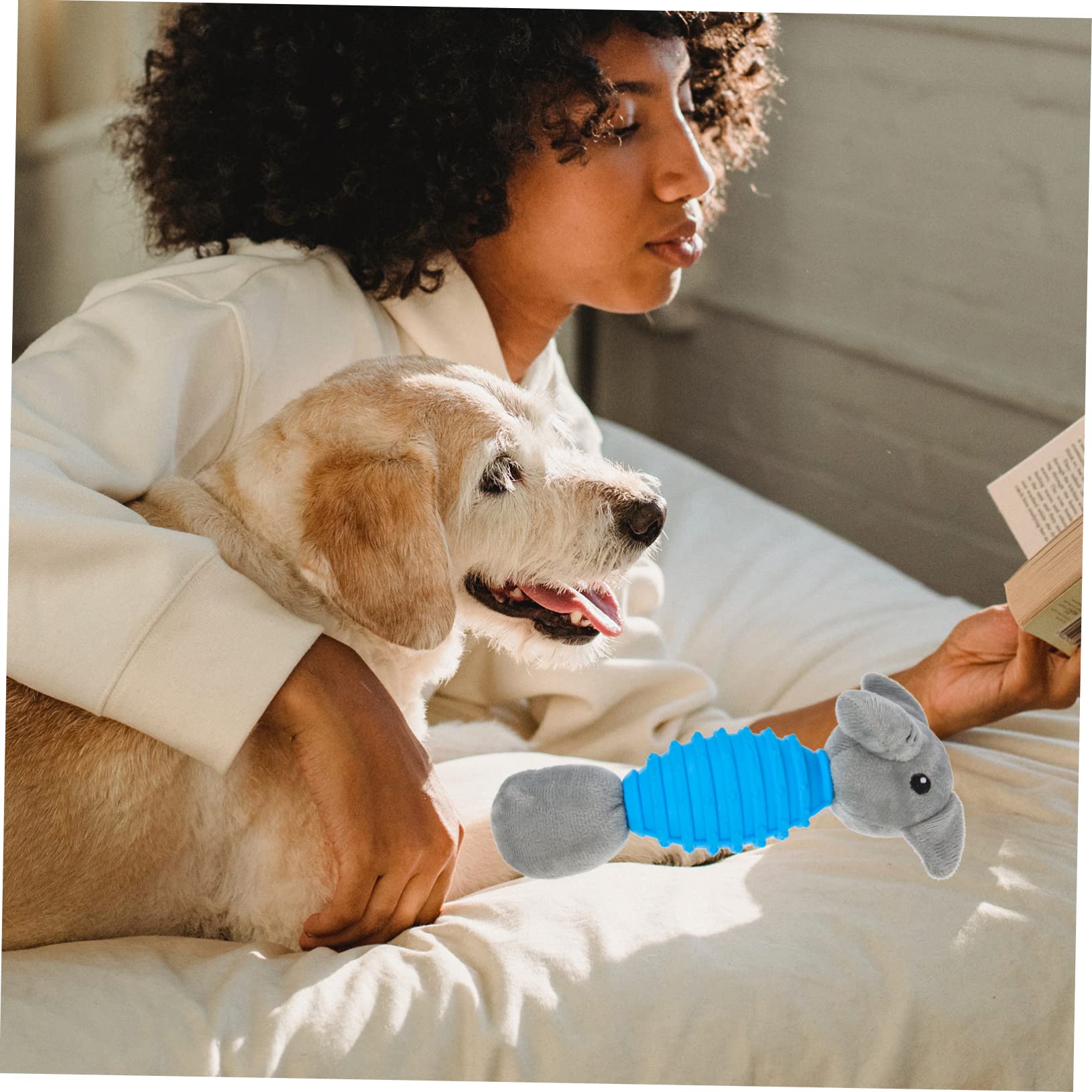 BESPORTBLE 4pezzi Giocattolo Interattivo Per Cani Peluche Elefante Con Squeak Giocattolo Per Cuccioli Masticabile e Resistente Stimola Gioco e Salute