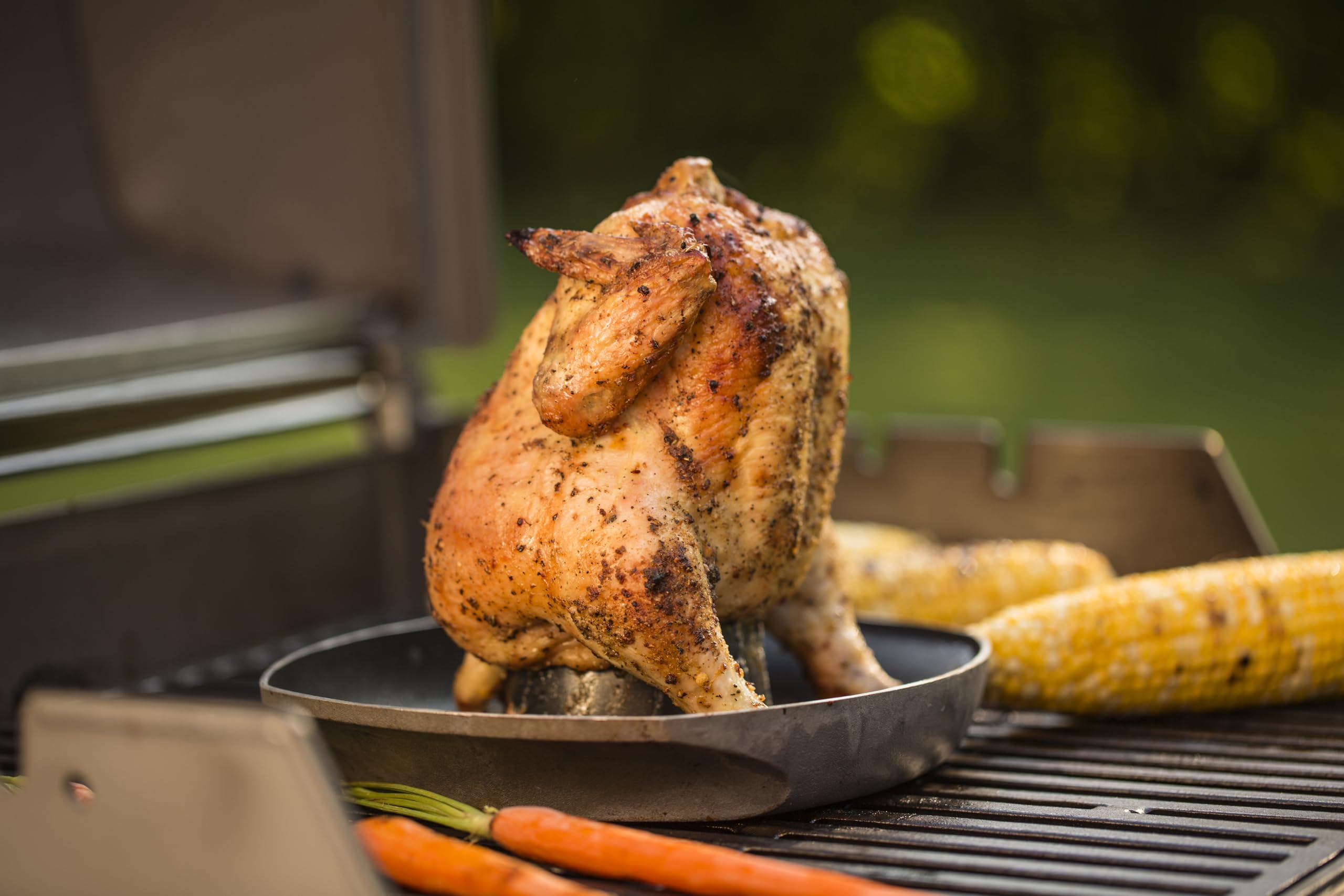 Weber Supporto Deluxe per pollame/Supporto in Acciaio Inox per Pollo succoso con Vassoio raccogligocce Integrato per Una Cottura aromatica – Argento (6731)