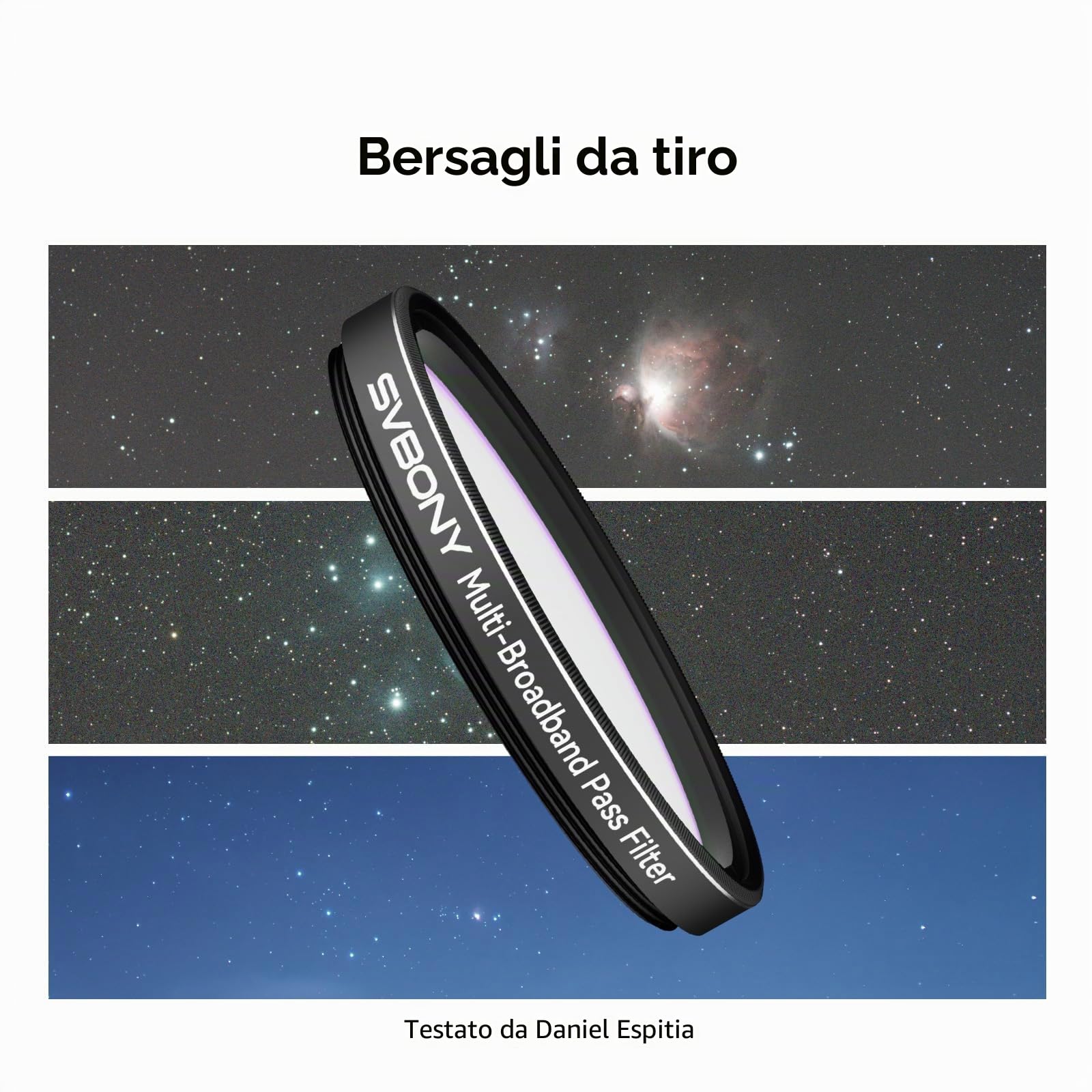 Svbony SV260 Filtro per Telescopio, Filtro a Stella Multi-banda da 2'' | Accessori per Telescopi per L'astrofotografia del Profondo Cielo di Nebulose a Emissione di Galassie,Profondità di Taglio OD4