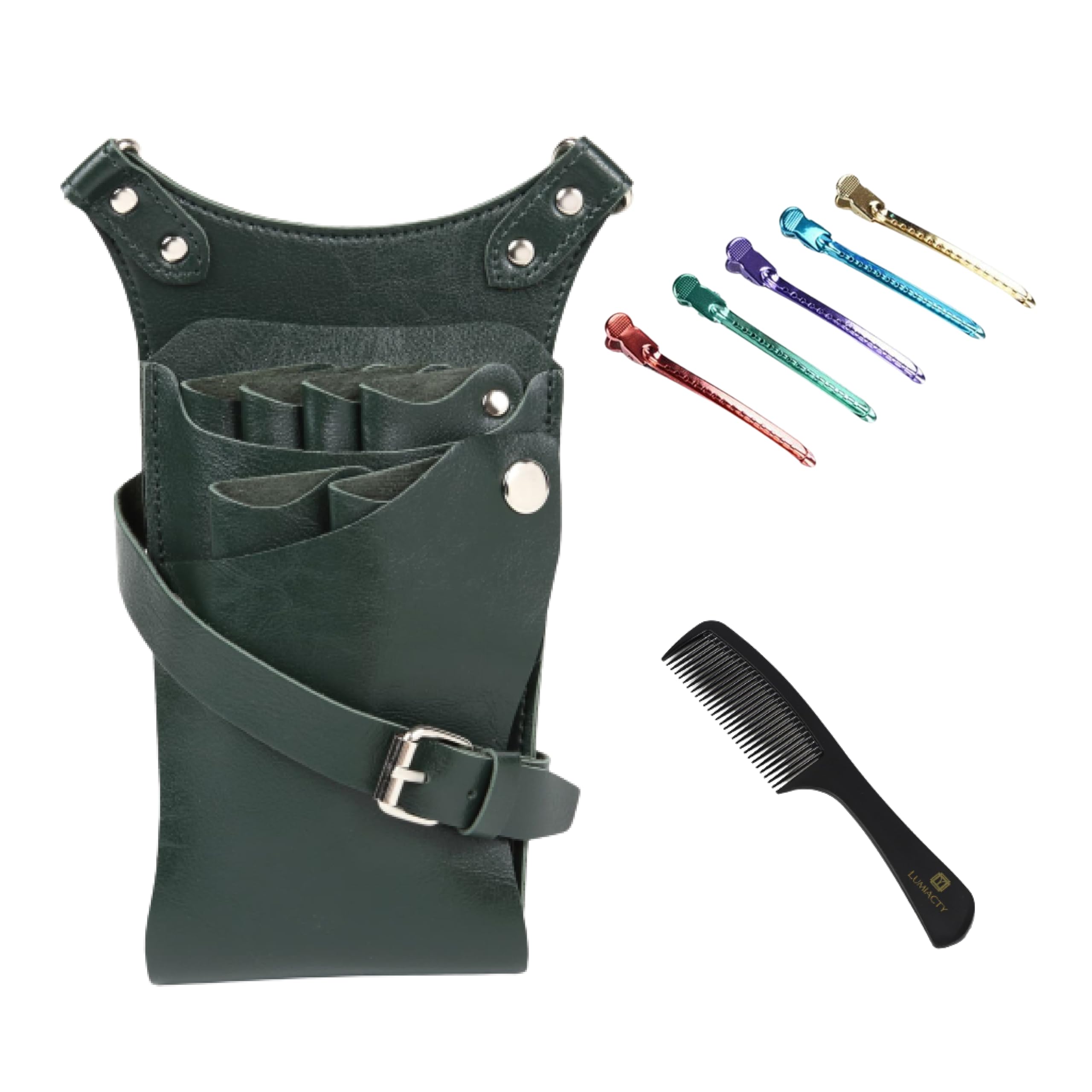 ブラック＆パープル　本革シザーケース＆ブラシケース　６丁　SCA-69/CKB ブラック＆パープル 本革シザーケース＆ブラシケース 6丁 SCA-69/CKB