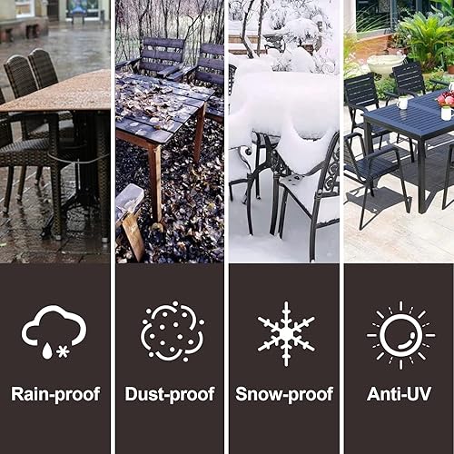 Miniatura 7 de PureFit Fundas para muebles de patio, funda impermeable para muebles de mesa de exterior, lona 650D, para muebles de exterior, césped, terraza y