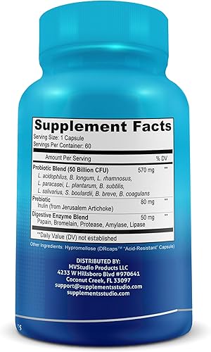 Miniatura 2 de SUPPLEMENTS STUDIO Suplemento vegano para un intestino saludable y apoyo a la salud general - Suplemento probiótico Acidophilus + multivitamínico
