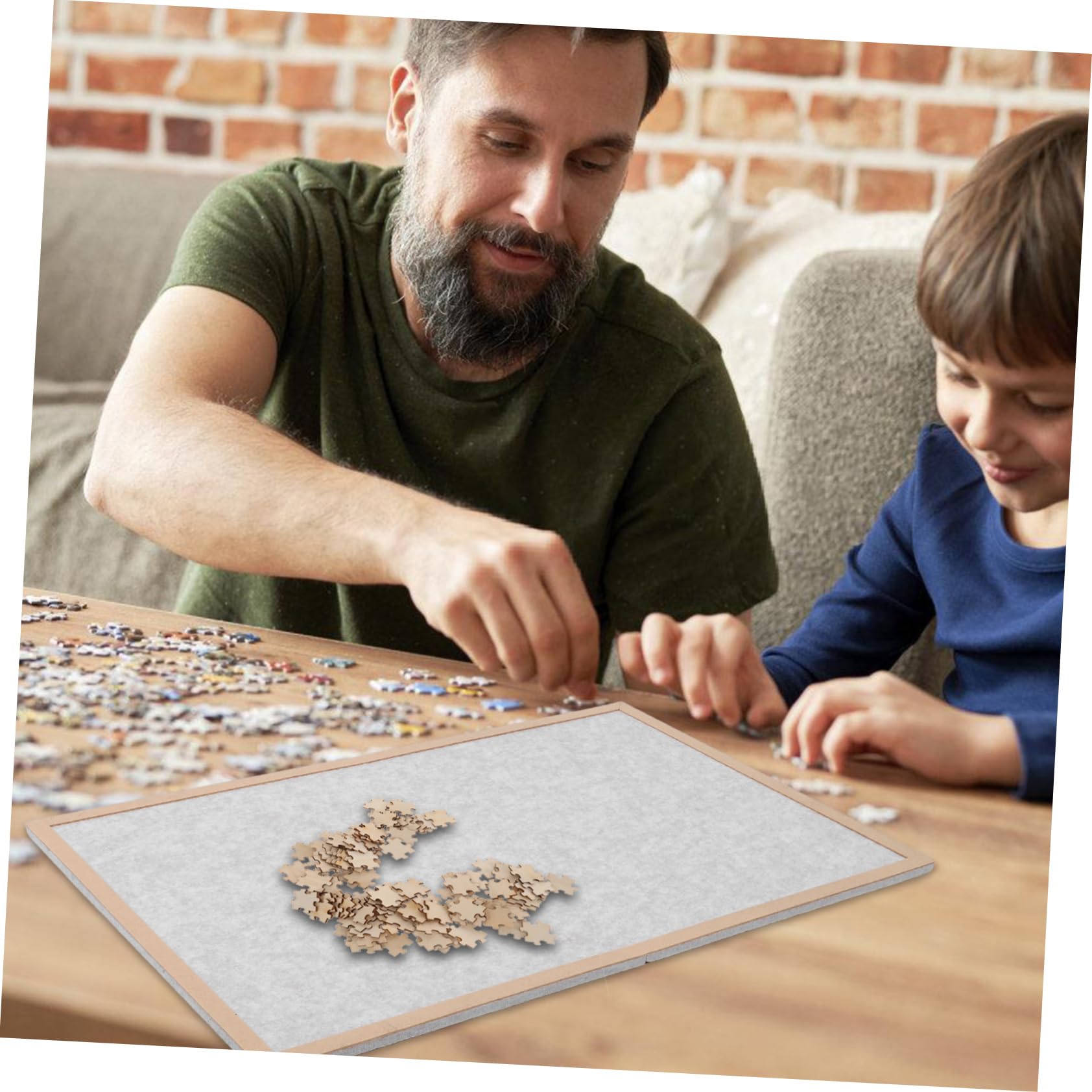 FOYTOKI Foldable Puzzle Mat with Frame Non-Slip Design Portable Jigsaw Puzzle Board Organizer for 500-1000 Piece Puzzles Craft Table Pad - Image 4