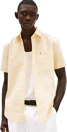 Tommy Hilfiger Mens Short Sleeve Oxford Shirts in Regular Fit, Mens Button Down Shirts