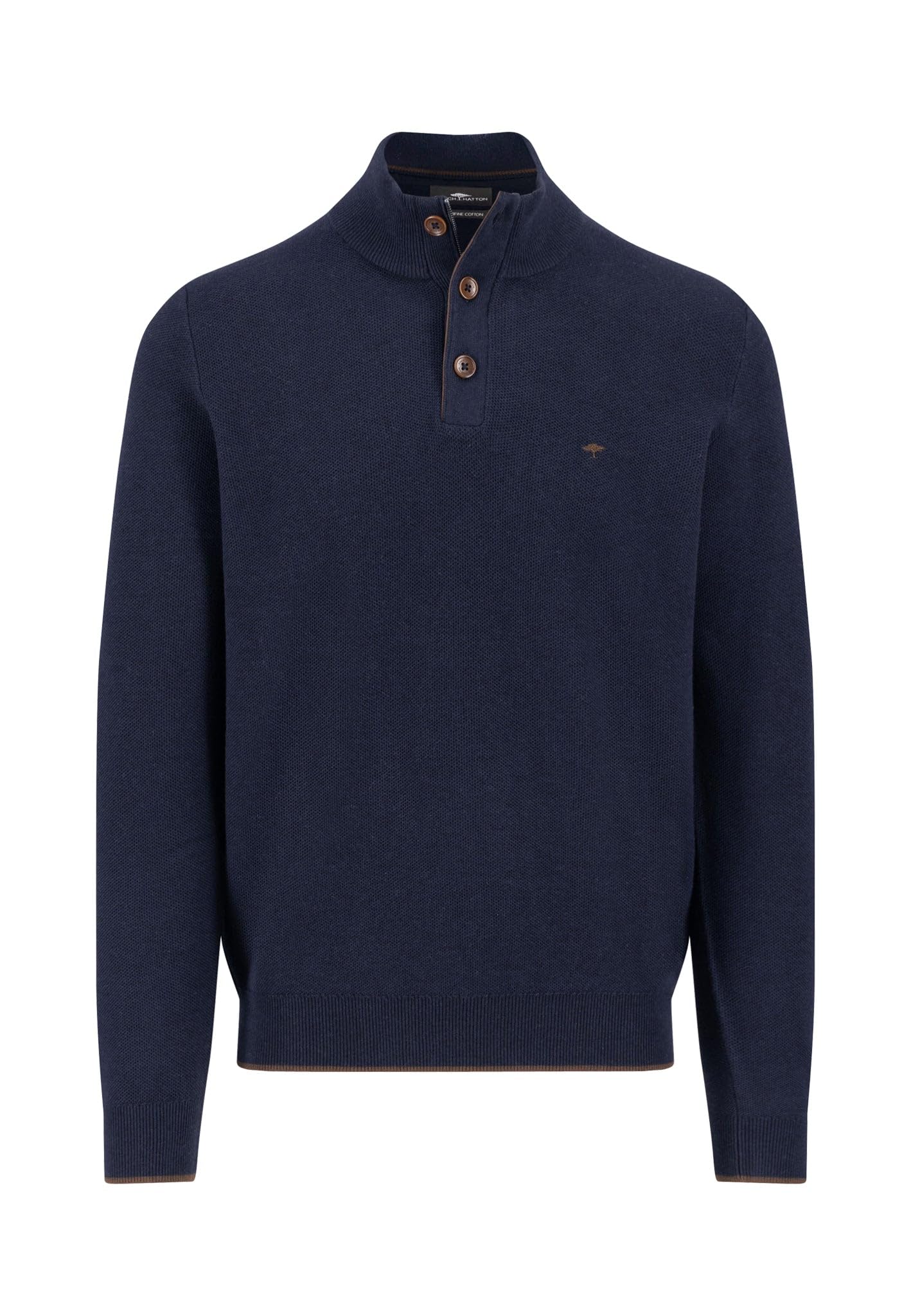 Fynch Hatton Blue Troyer Button Structure - Navy - L