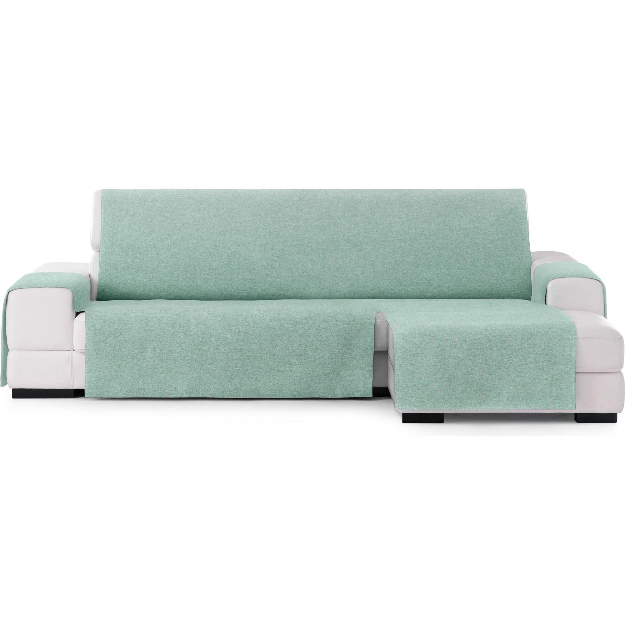 Housse de canapé chaiselongue universelle verte pour salon familial
