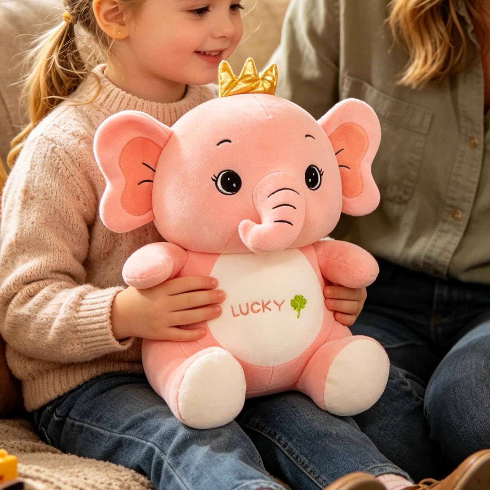 Pluszowy Słoń Słodka Kreskówkowa Miękka Dekoracja Wnętrz | 40 cm Urocze Pluszowe Zabawki Maskotki Dla Chłopców Dziewczynek Kobiet Domu Sypialni Salonu Biura Łóżka Półki Samochodu