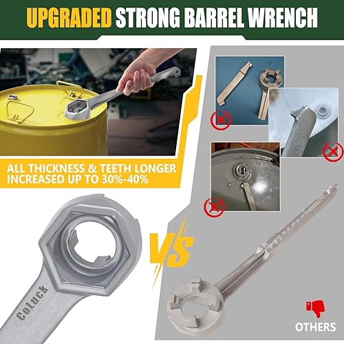 Miniatura 3 de Llave de tambor  Herramienta de apertura de tambor de 55 galones  Se adapta a tapas de 2 34 pulgadas  Plata, 2 paquetes