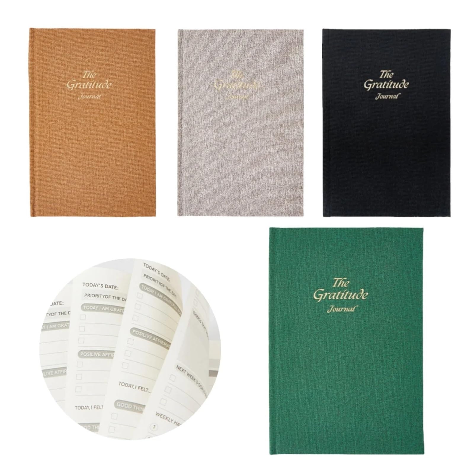 Inspirierendes Notizbuch 2 stücke Dankbarkeit Tagebuch Kreative Schreibwaren Liefert Student Notebook Schule Büro Liefert Journal Reflexion Stanzen Zeitplan Plan(Grey)