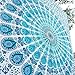 Indian hippie Bohemian Psychedelic Peacock Mandala Wall hanging Bedding Tapestry (Peacock Sky Blue, Twin(54x72Inches)(140x185cms))