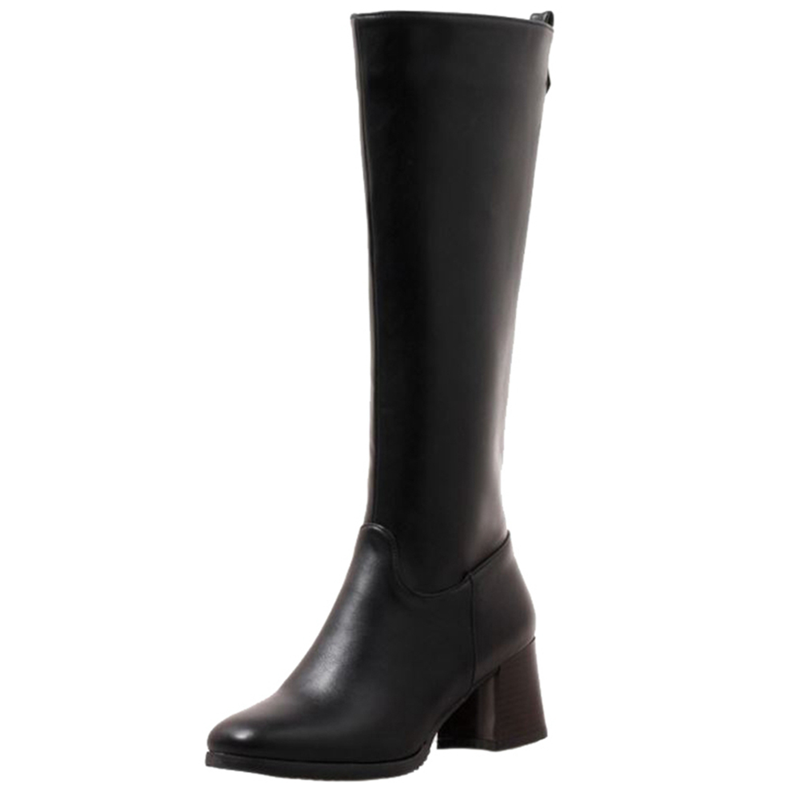 SJJH Fashion Women Knee-High Boots with Mid Medium Chunky