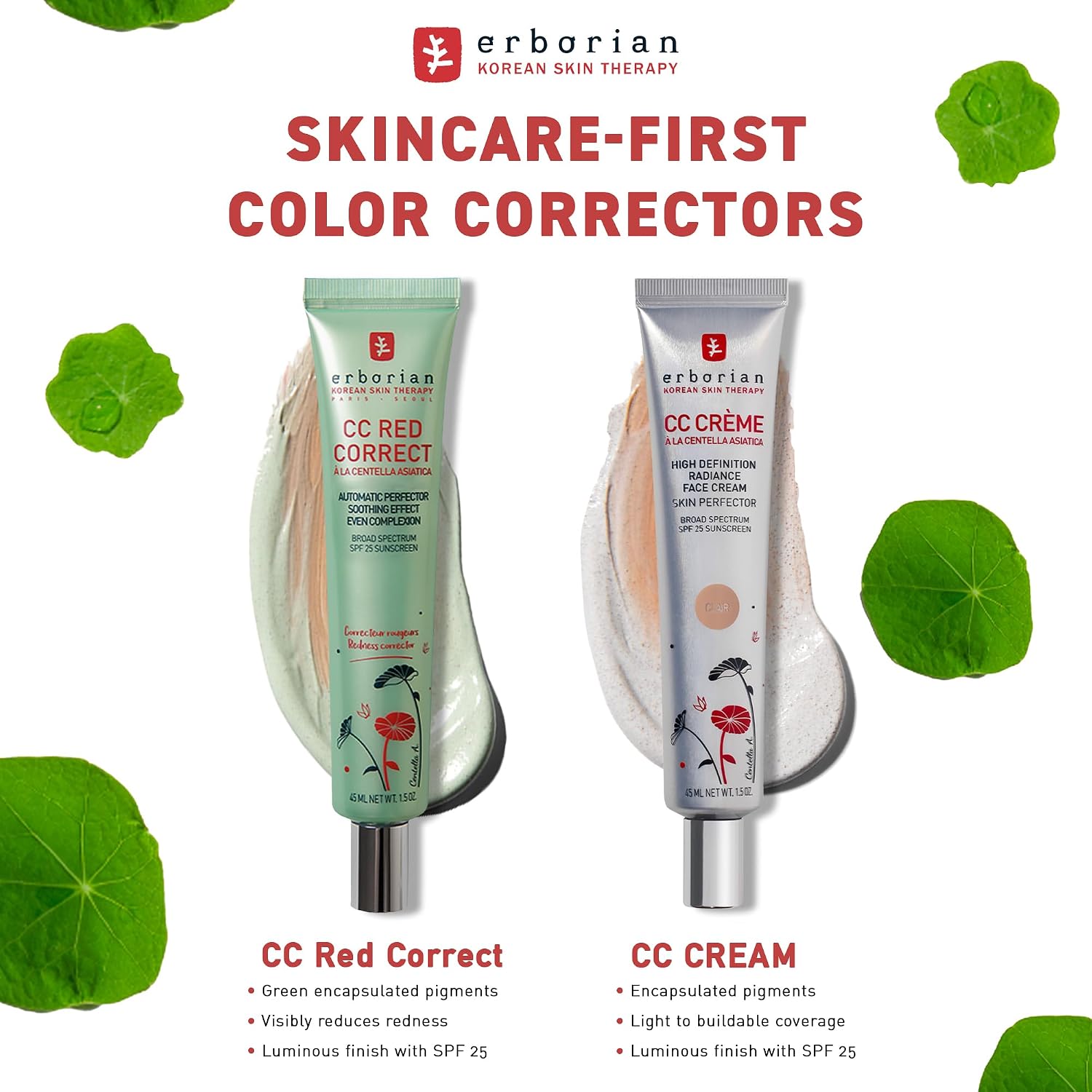 Erborian Color Correcting CC Red Correct & Color Correcting CC Cream Bundle