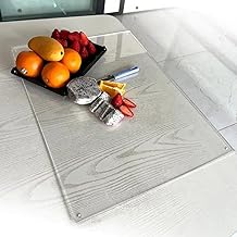 Acrylic Cutting Boards for Kitchen Counter, 18 X 16 Inch Clear Acrylic Cutting Board with Counter Lip, Non Slip Cutting Board for Countertop, Strong Safe Cutting Board for Protecting Home White