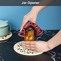 Vista 12 de Silicone Trivets for Dishes-Modern Kitchen Trivet Mat, Non Slip Trivets for Pots&Pans, Carved Silicone Pot Holders, Heat Resistant Mats-Round Hot