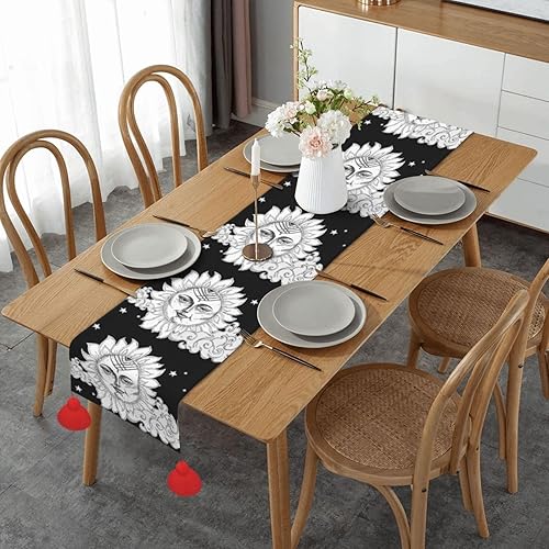 Christmas Table Runner 60 Inches Long Fall Table Runner for Dining Table Christmas Decorations Coffe Table Runner with Tassels Kitchen & Table