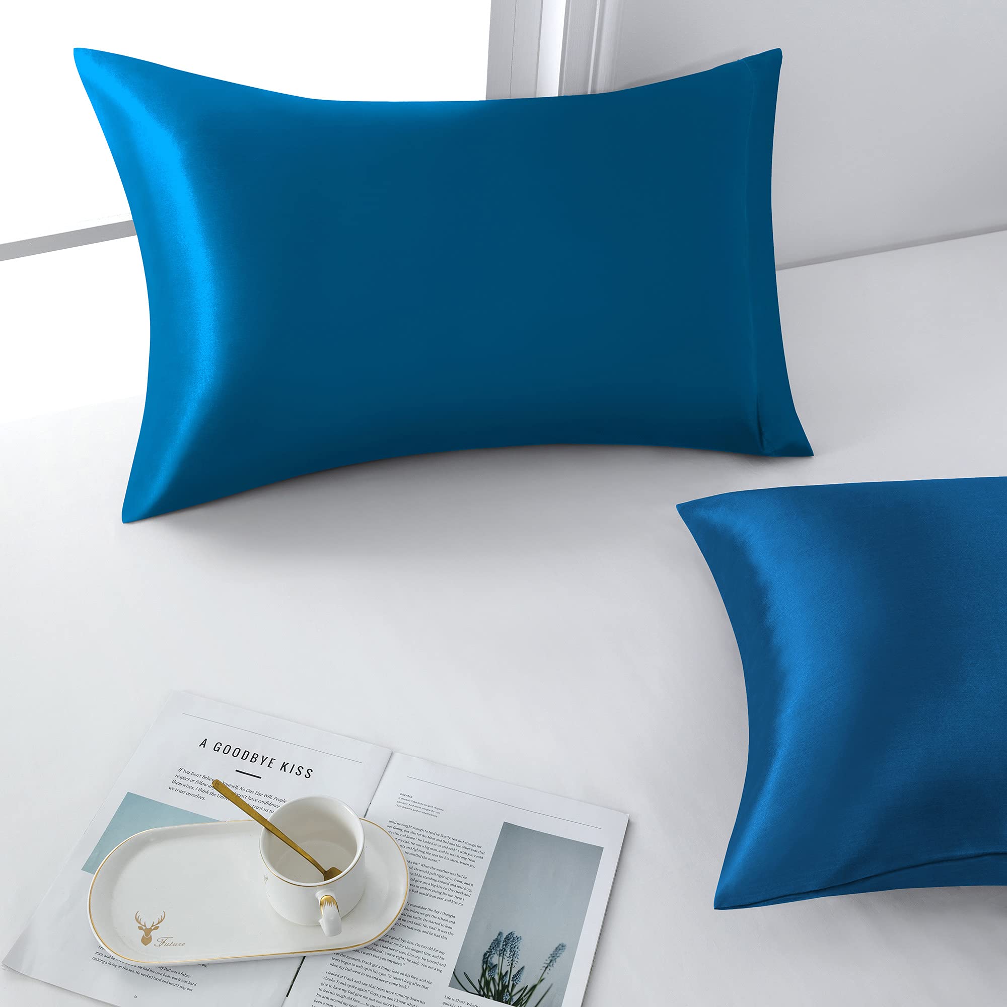 Maple&Stone Lot De 2 Taies D'oreiller En Satin Soyeux Pour Cheveux Et Peau, Taies D