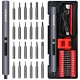 SHARDEN Mini Electric Screwdriver&comma; 29 in 1 Small Electric Screw Driver Kit with 24 Magnetic Bits&comma; Precision Cordless Repair Tool for Phone&comma; Camera&comma; Laptop&comma; Watch