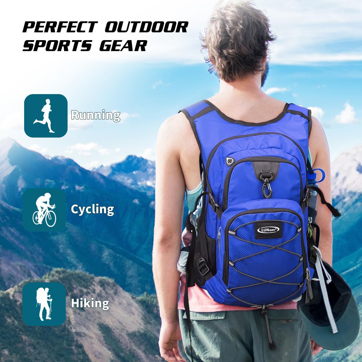 Hydration Backpack with 3L Water Bladder, Insulated Running Hydration Pack Hydropack, Lightweight Water Backpack for Hiking Cycling Camping Biking for Men Women - Image 7