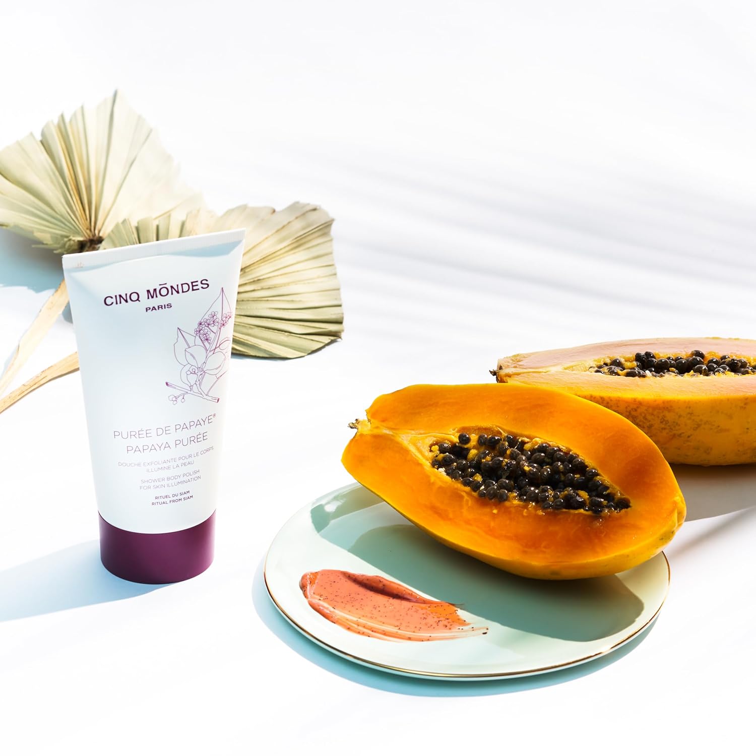Cinq Mondes Papaya Puree Exfoliating Body Polish-5.0 Fl.Oz. - Daily Body Wash And Body Scrub In One For The Shower - All Skin Types Benefit - Safe For Sensitive Skin