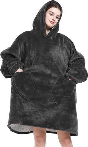 Manta Sherpa con capucha, manta de gran tamaño, acogedora manta de felpa suave con capucha para adultos, regalos para mujeres, mamá y ella, Púrpura