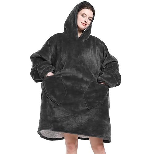 Sherpa Wearable Blanket Hoodie,Oversized Blanket Hooded, Cozy Soft Plush Hooded