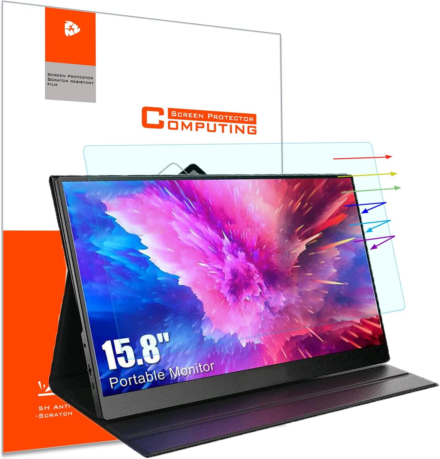YINOVEEN 15.8 inch Portable Monitor Screen Protector, for 15.8 inch Universal PC Monitors 16:9 Aspect Ratio Anti Blue Light Glare Screen Filter, Reduces Eye Strain(13.74 x 7.72 Inch)