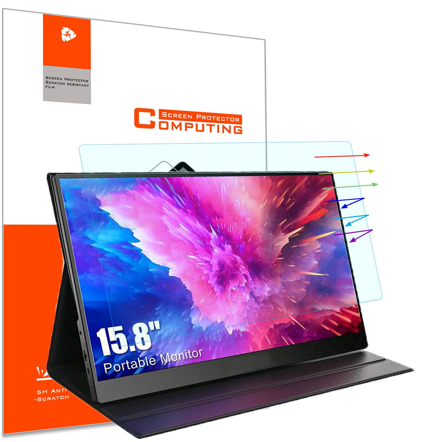 YINOVEEN 15.8 inch Portable Monitor Screen Protector, for 15.8 inch Universal PC Monitors 16:9 Aspect Ratio Anti Blue Light Glare Screen Filter,