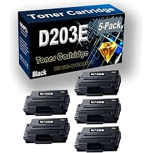 5-Pack Black Compatible High Yield 203E MLTD203E MLT-D203E Laser Printer Toner Cartridge use for Samsung M3370FD M3870FW M4070FR M3320ND M3820DW M4020ND Printer