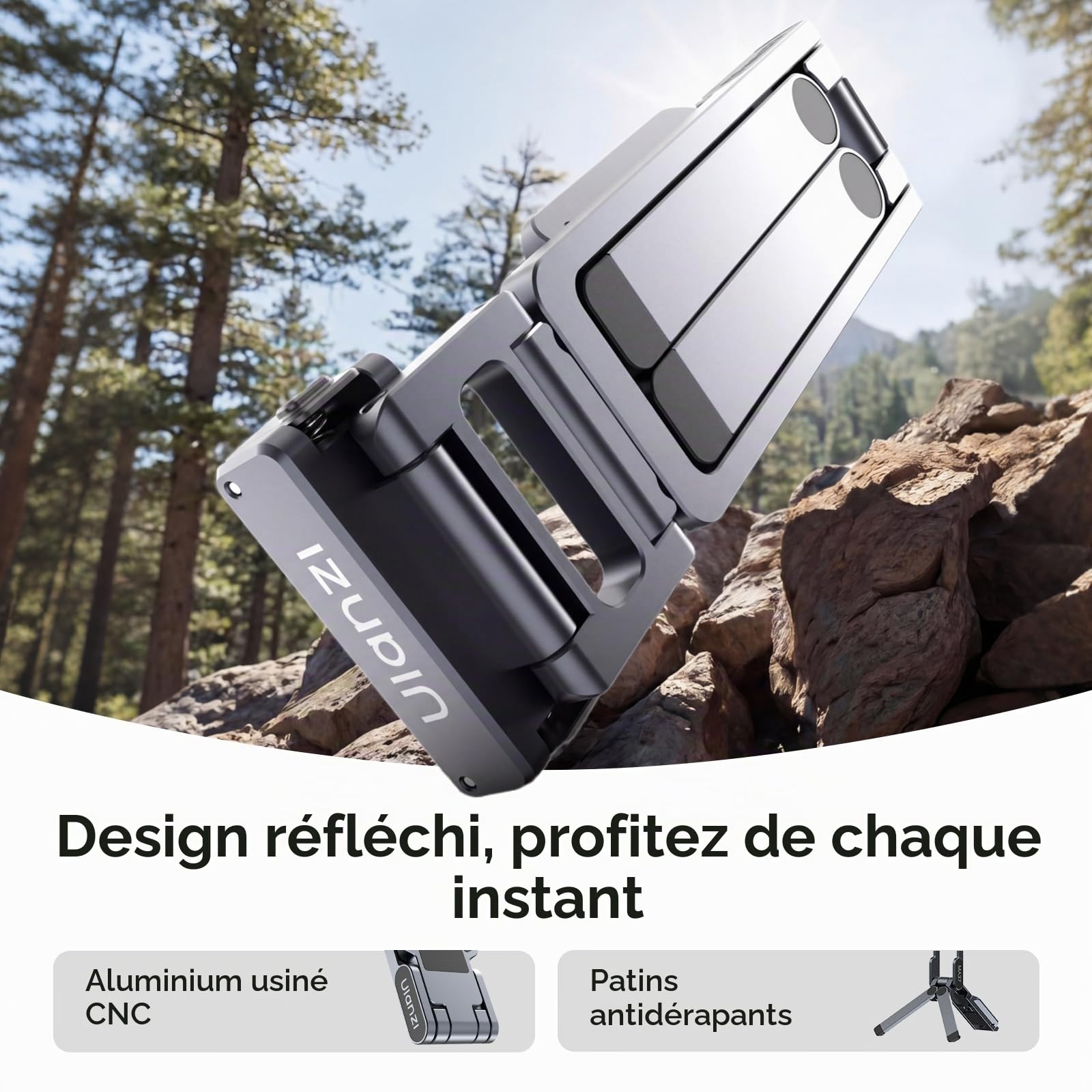 ULANZI MA37 Mini trépied à dégagement Rapide Compatible avec DJI Osmo Action 6 et Action Nano, trépied de Table magnétique à Verrouillage Rapide avec Griffe Froide 1/4-20, Perche à Selfie Vlog en