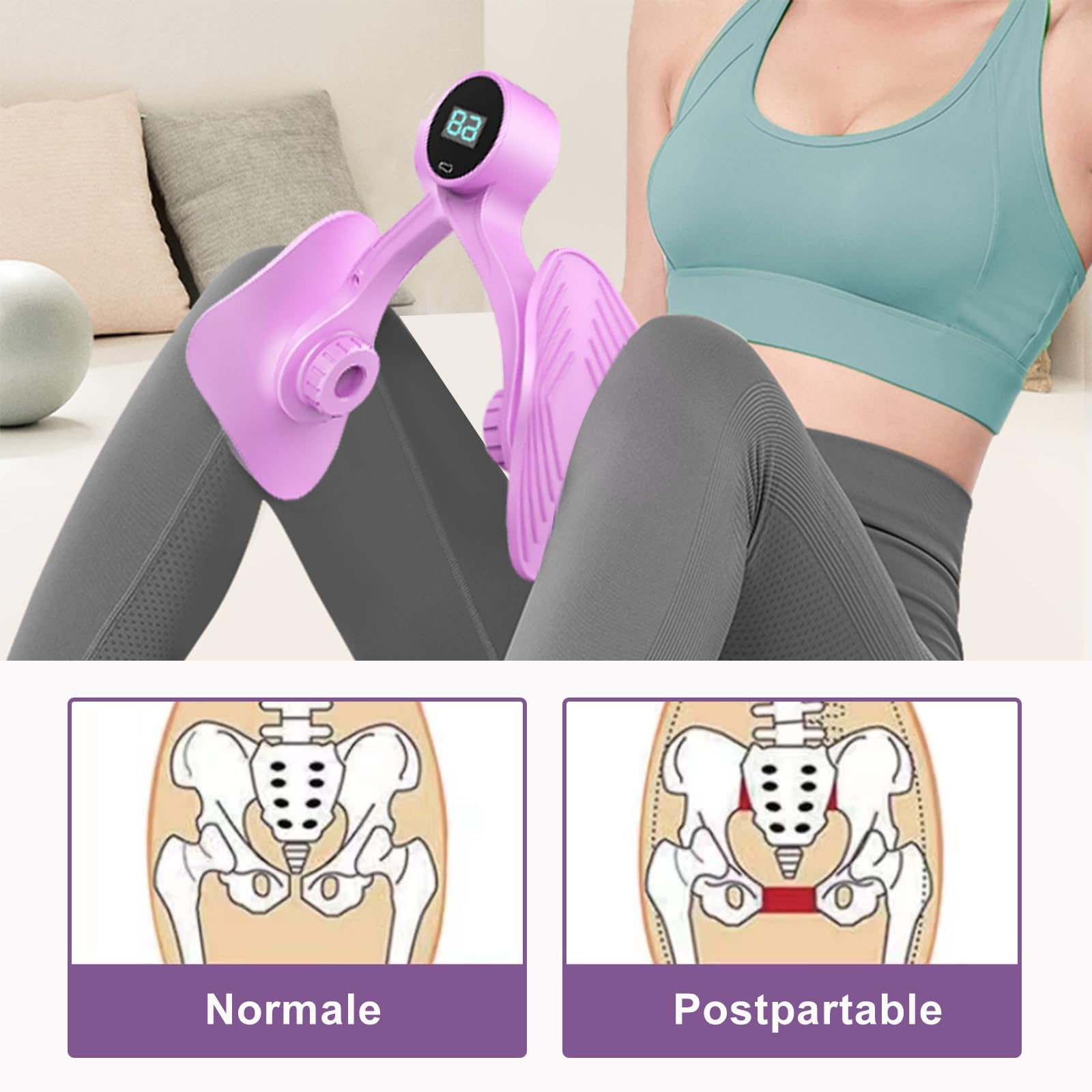 Vegena Oberschenkeltrainer und Beckenbodentrainer für Damen, Postpartum-Beintraining zu Hause