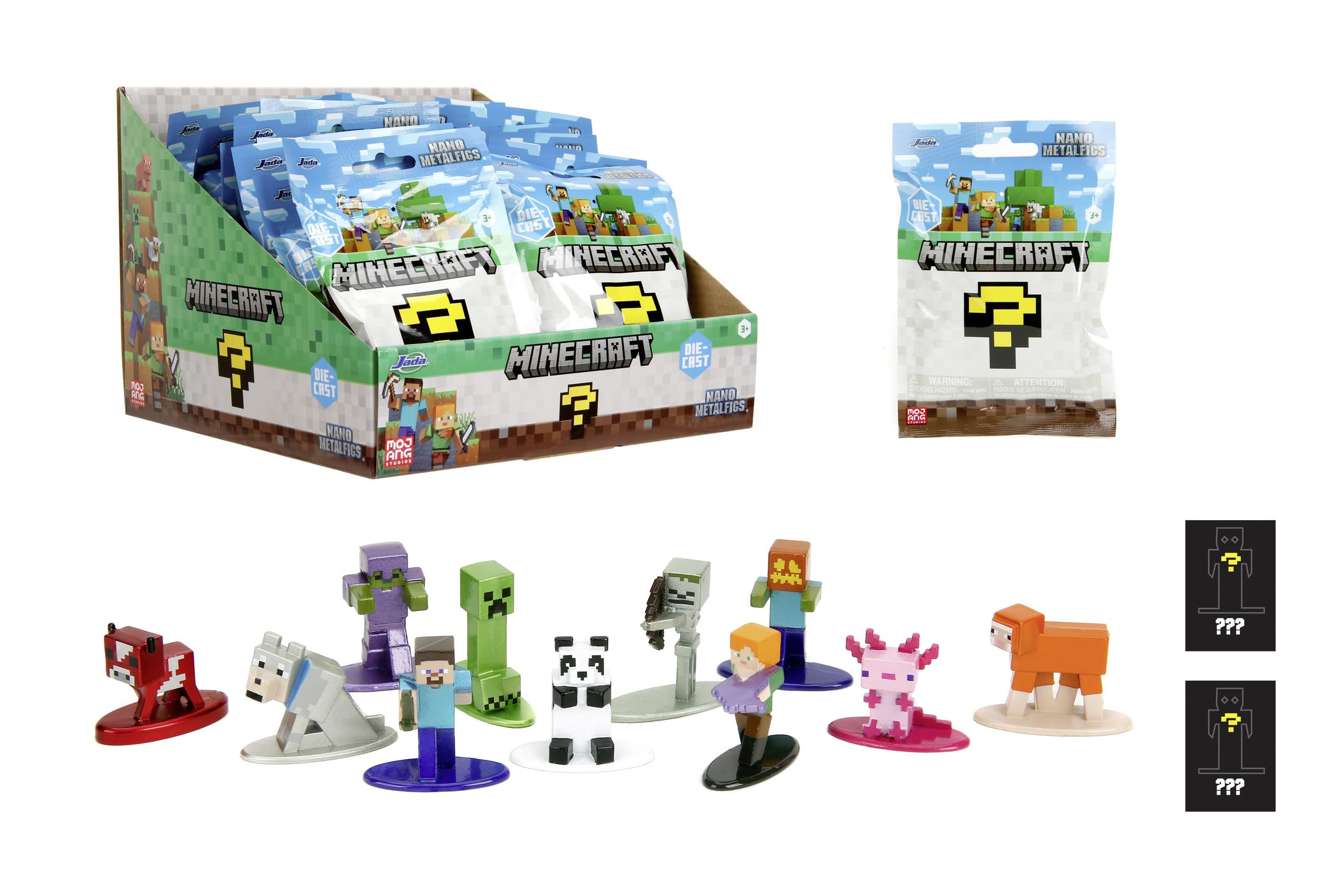 Jada Toys Minecraft Figure (1 Piece in Mystery Blind Bag) - 1 of 13 Detailed Nano Collectible Metal Figures for Fans and Children from 3 Years, Wave 5, Random Selection, Each Approx. 4 cm