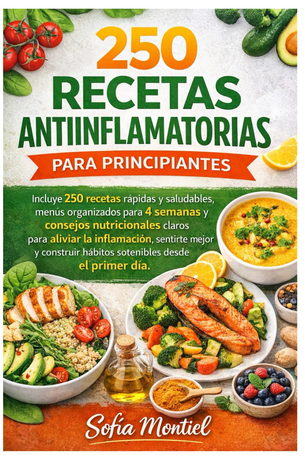 250 Recetas Antiinflamatorias Para Principiantes en Español (Con Imágenes): Cocina Fácil para Reducir Inflamación y Mejorar Tu Salud: Incluye 250 recetas rápidas y saludables