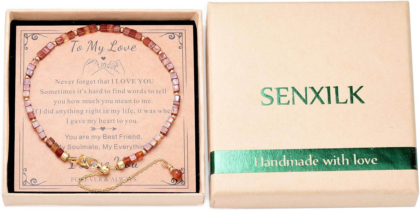 3mm Dainty Red Carnelian Bracelet For Women, Women's Gemstone Adjustable Jewelry To Girlfriend and Mom Gifts - Image 2